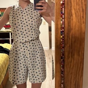 Vintage CC Club Two Piece Abstract Print tank and shorts set